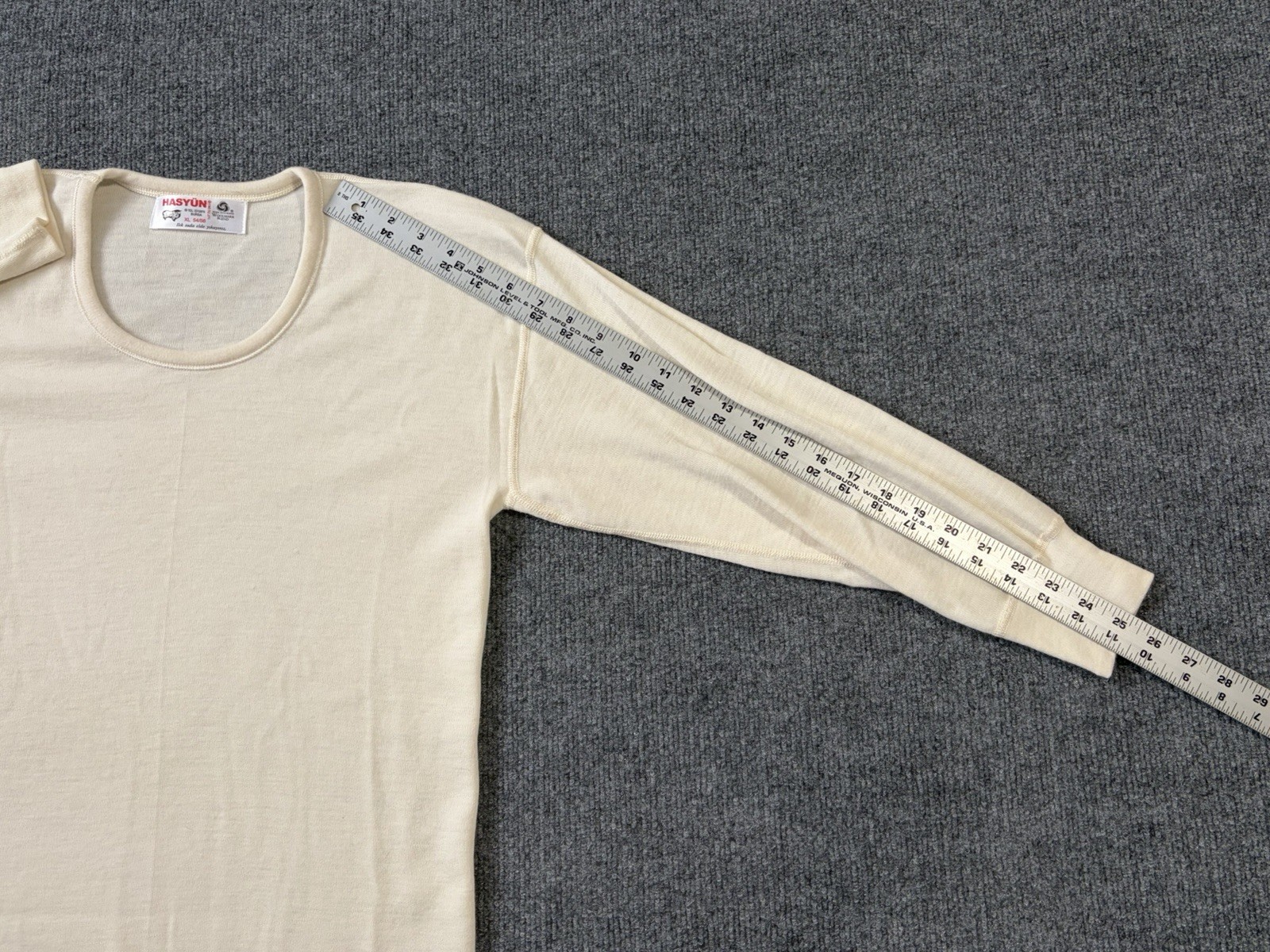 Hasyün Woolmark Blend Cream Long Sleeve Thermal XL 54/56 Soft Lightweight gallery