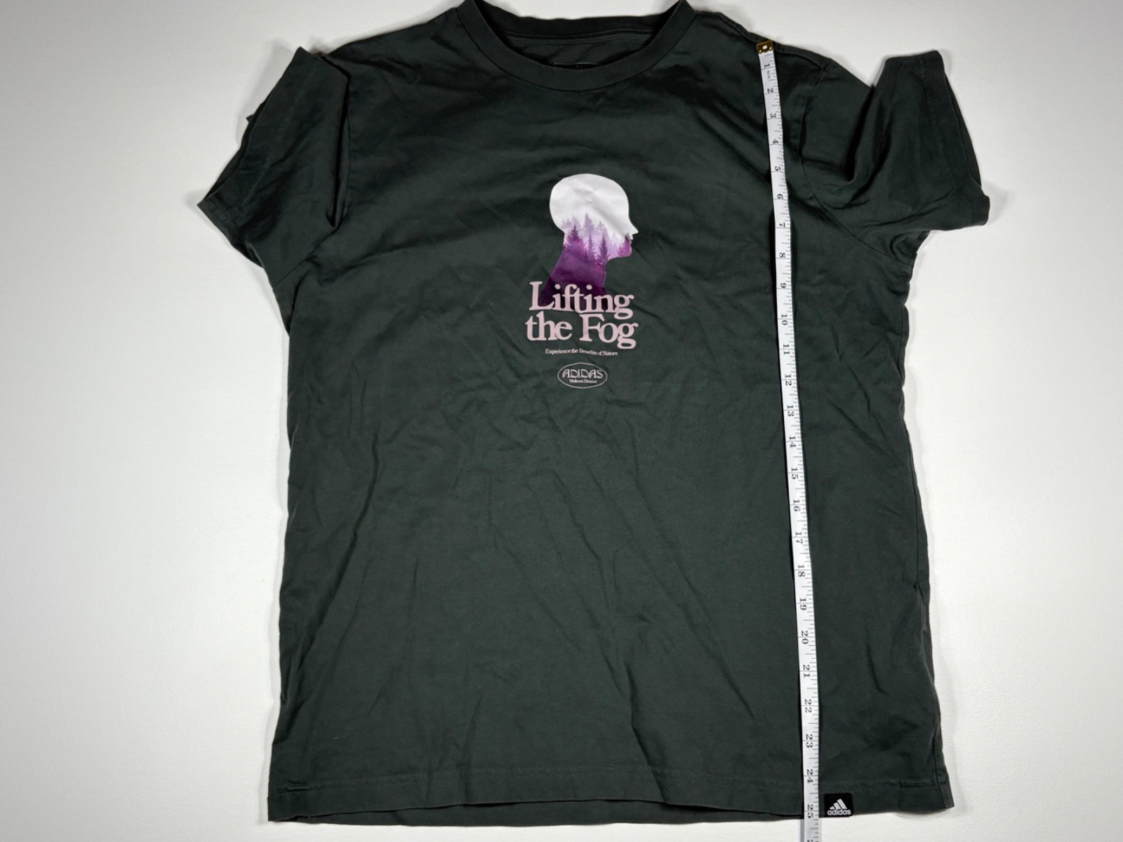 Adidas T Shirt Men M Green Lift The Fog Graphic Outdoor Nature Cotton Casual gallery