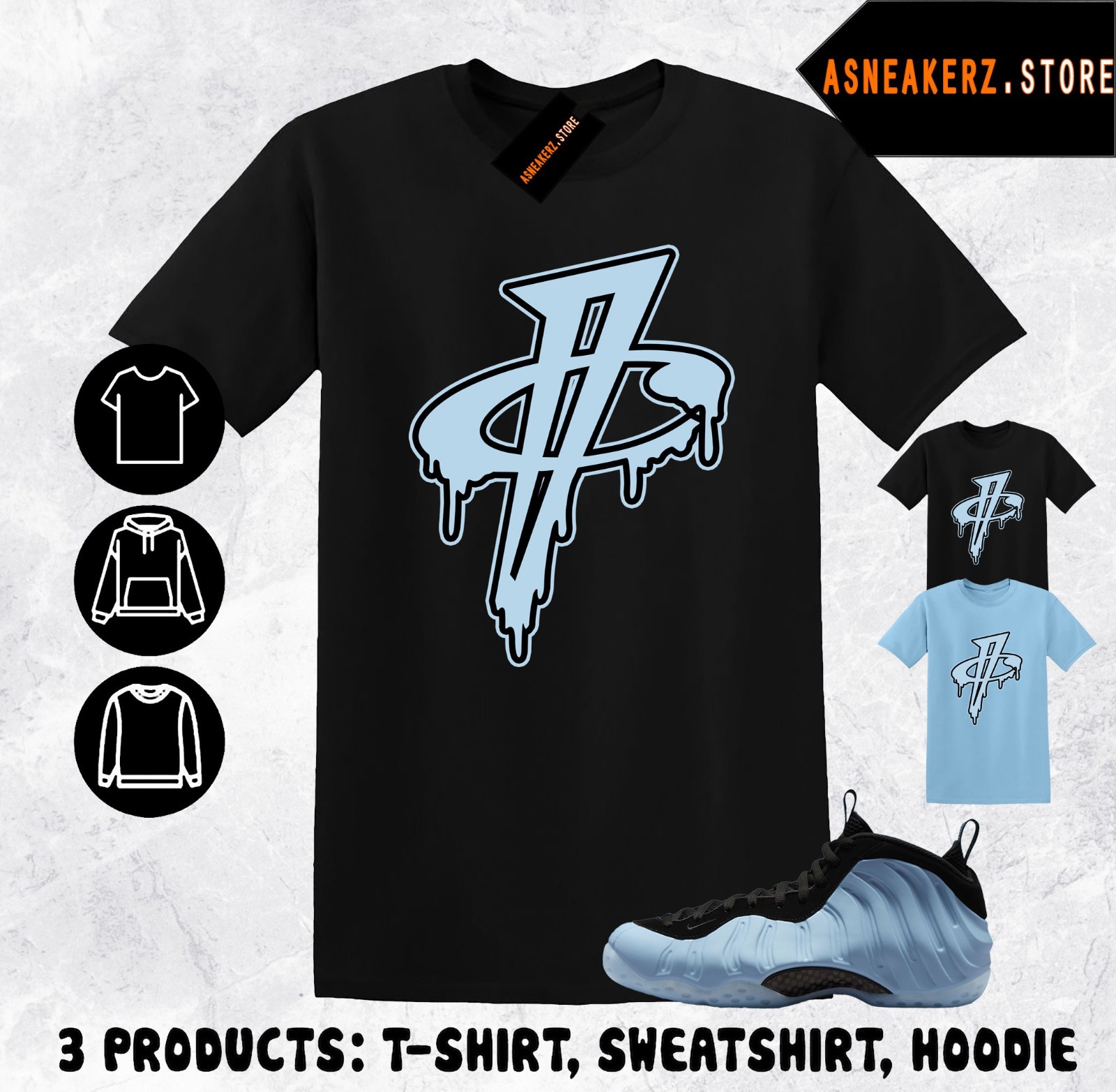 Shirt Foamposite One Psychic Blue Match Sneaker Sneakerhead Penny 1 Cent T-Shirt gallery