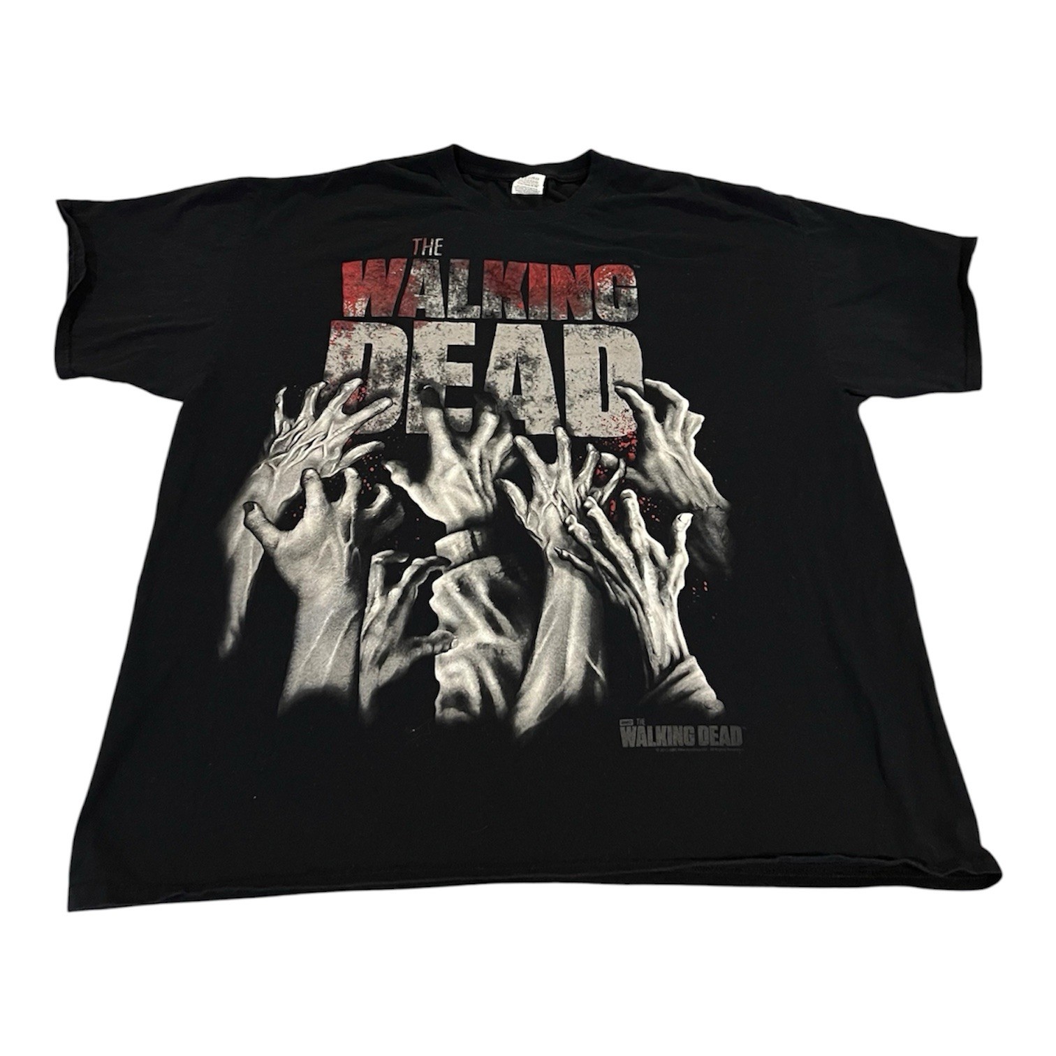 2013 AMC The Walking Dead Zombie Hands & Blood Mens Black Tshirt Size XL