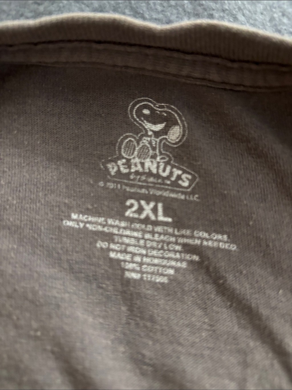 Peanuts Snoopy Slacker Graphic T Shirt Gray 2XL Retro Cartoon Tee gallery