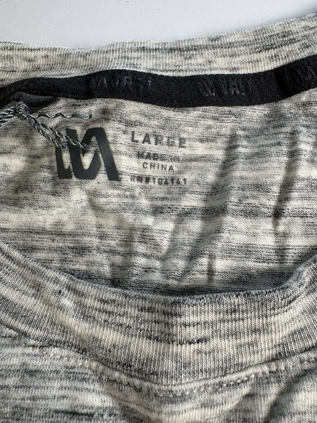 VRST Men's Large Silver Shadow Marble Short Sleeve Essential Pocket Tee Breathe gallery