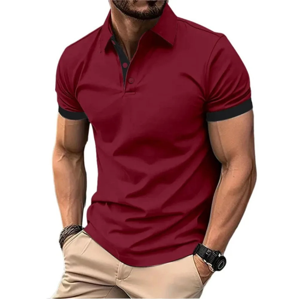 Men's Color Polo Shirt Slim Fit Casual Gym Tshirt Fashion Tee English Style Gift gallery