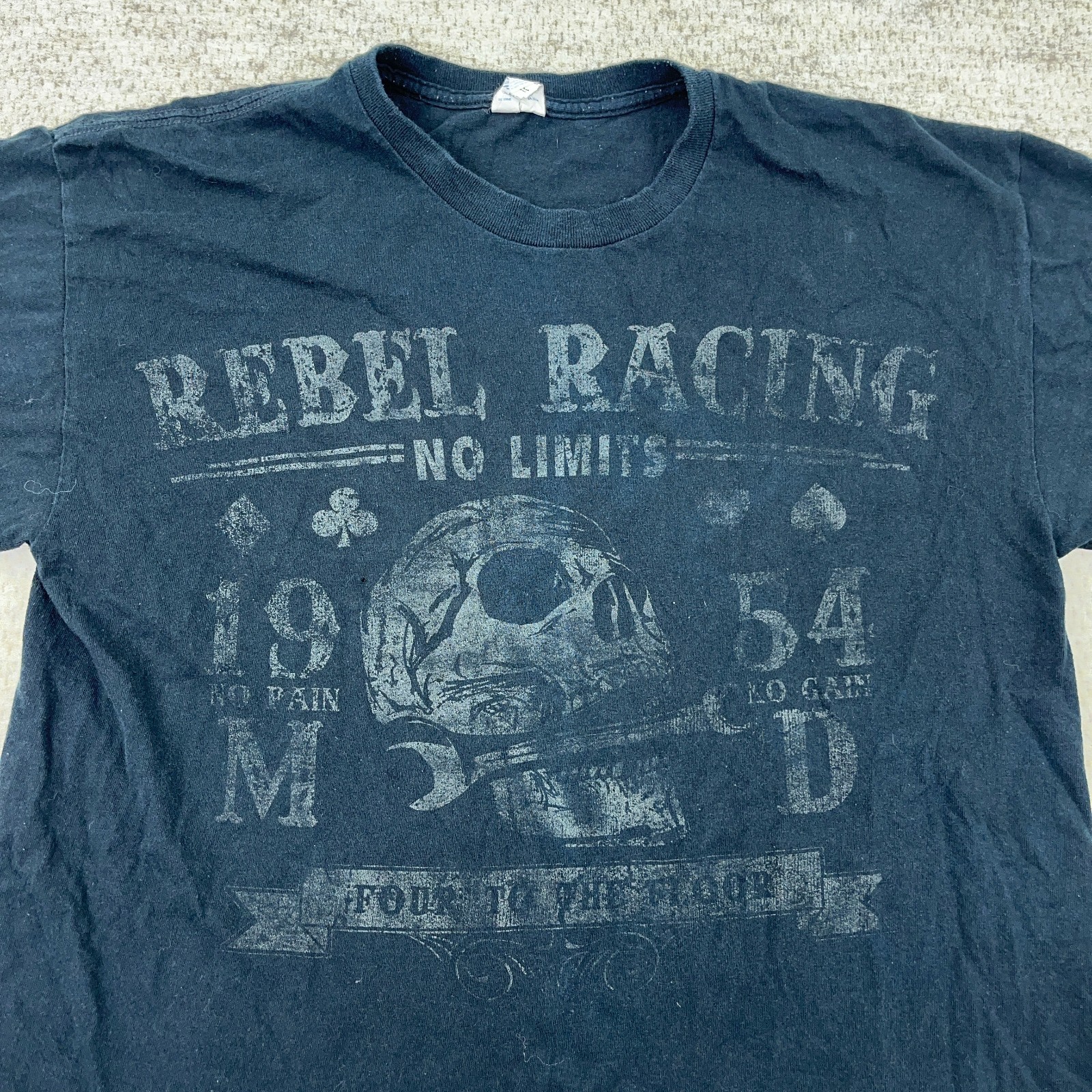 Vintage Y2K Skull Shirt Men Large Black Tee Biker Motorcycle Punk Grunge Tattoo gallery