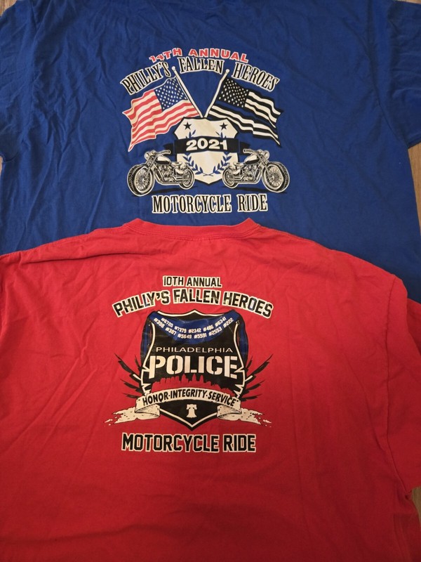 Philly’s Fallen Heroes Motorcycle Ride T-Shirt Graphic Men’s Size 3XL (i9