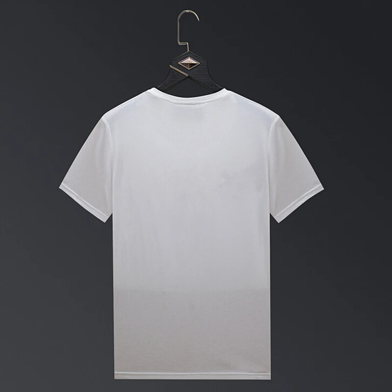New Fashion Rhinestones Bear Short Sleeve Luxury Men Black White T-Shirt gallery