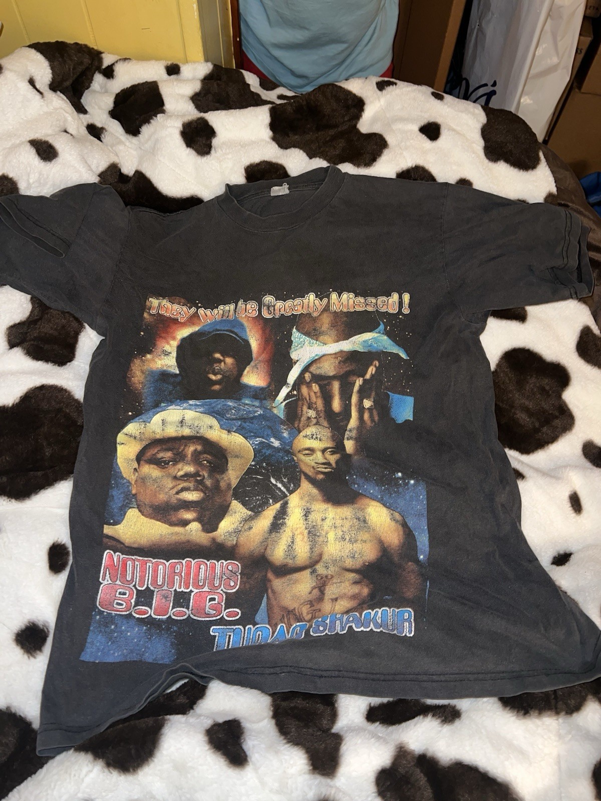 Vintage Tupac Notorious BIG Biggie Stop the Violence T-Shirt. Vintage Wear, L/XL