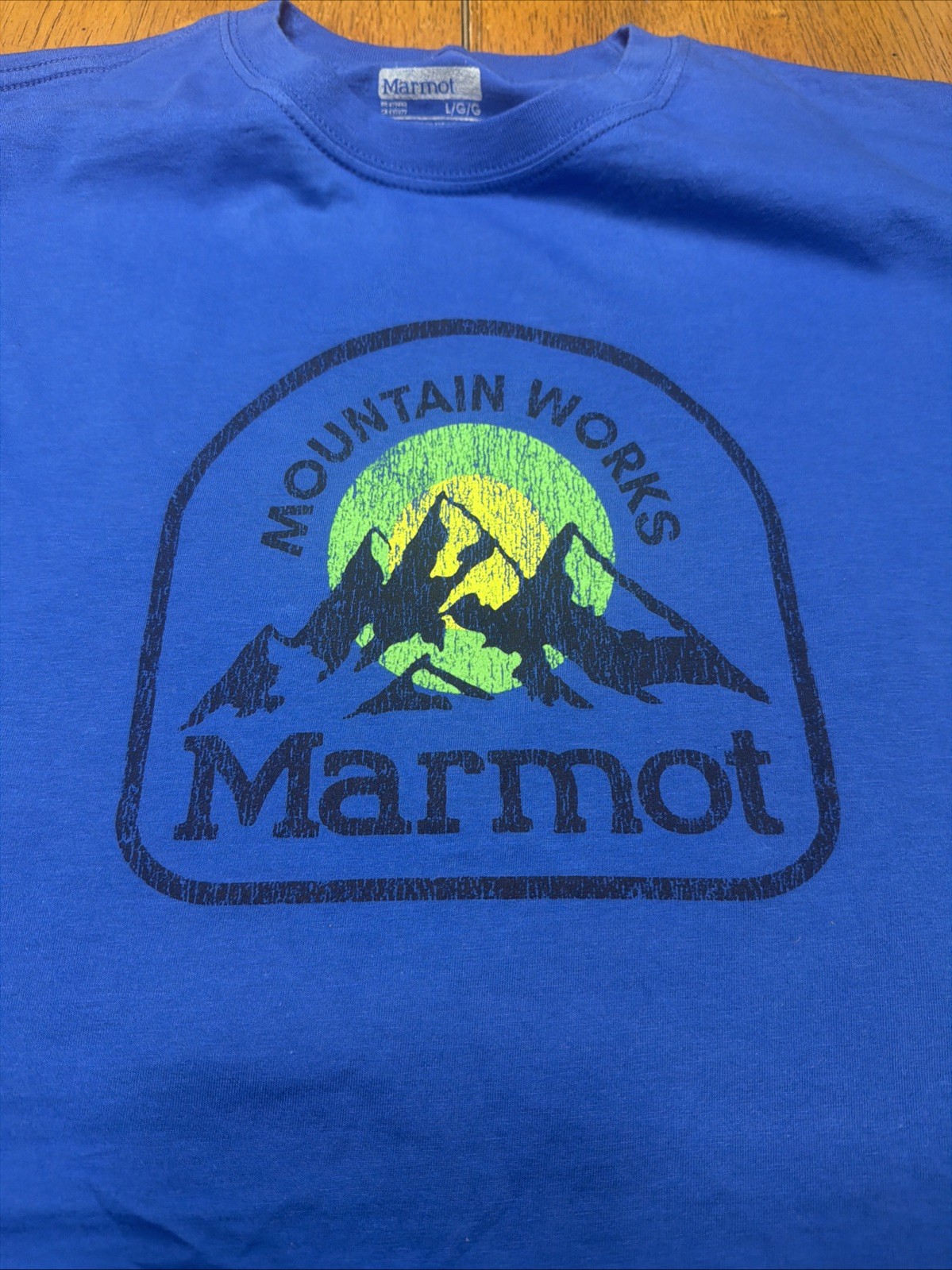 MARMOT ~ MOUNTAIN WORKS ~ Shirt Size: Mens Large ~ Organic Cotton ~ Royal Blue gallery