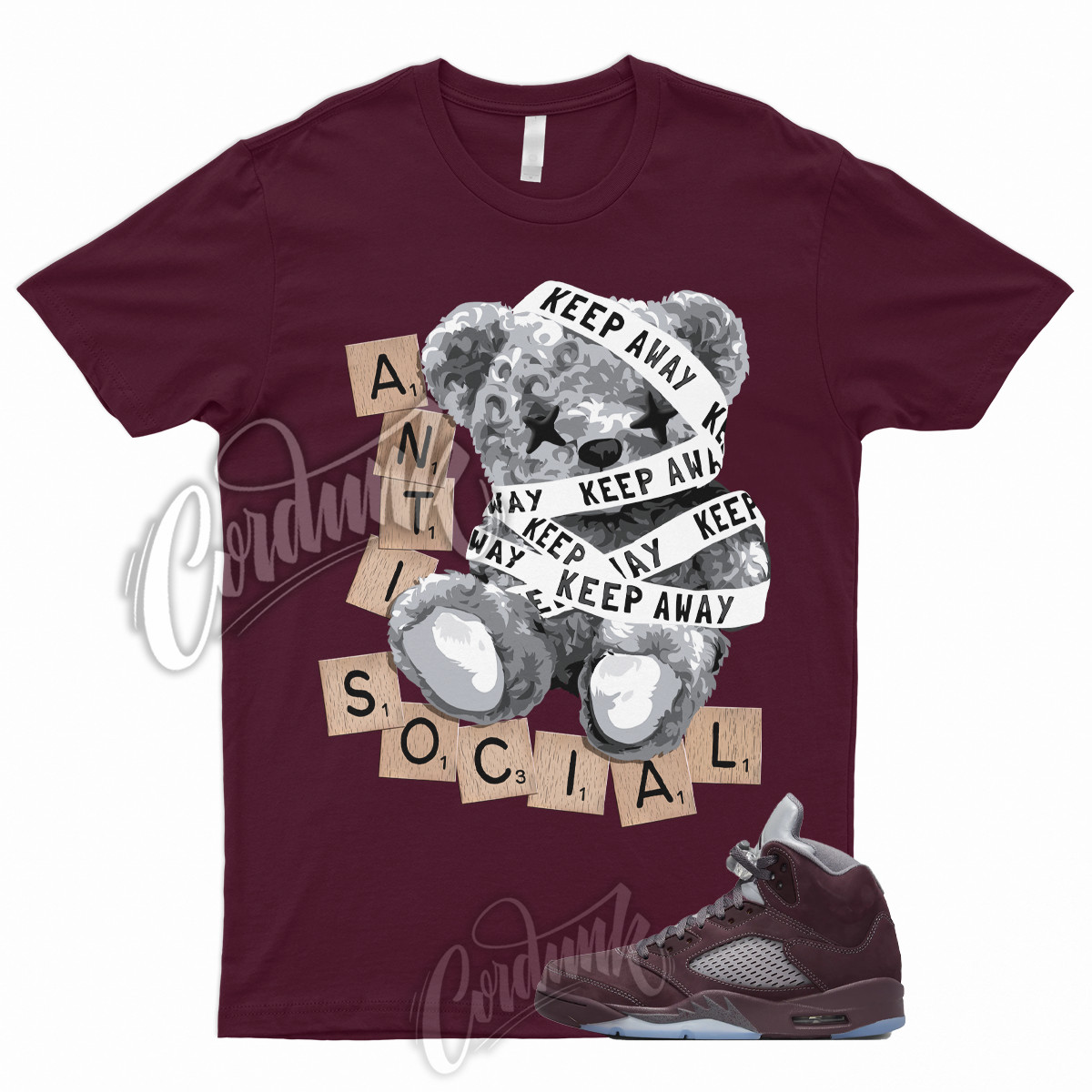 ANTI Shirt for 5 Deep Burgundy Metallic Silver Graphite Bordeaux Low Maroon gallery