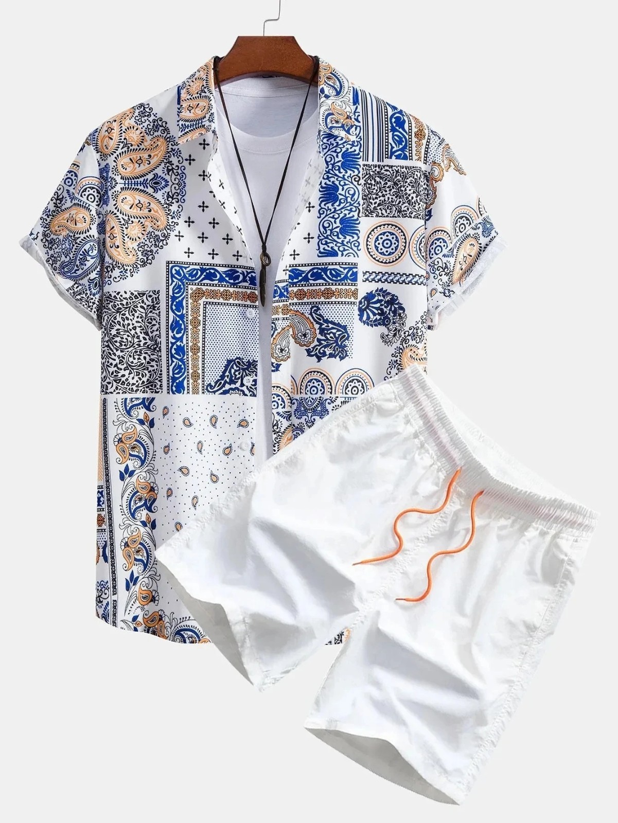 Men Summer Outfit 2-Piece Set Short Sleeve T-Shirt and Shorts Sweatsuit Set gallery