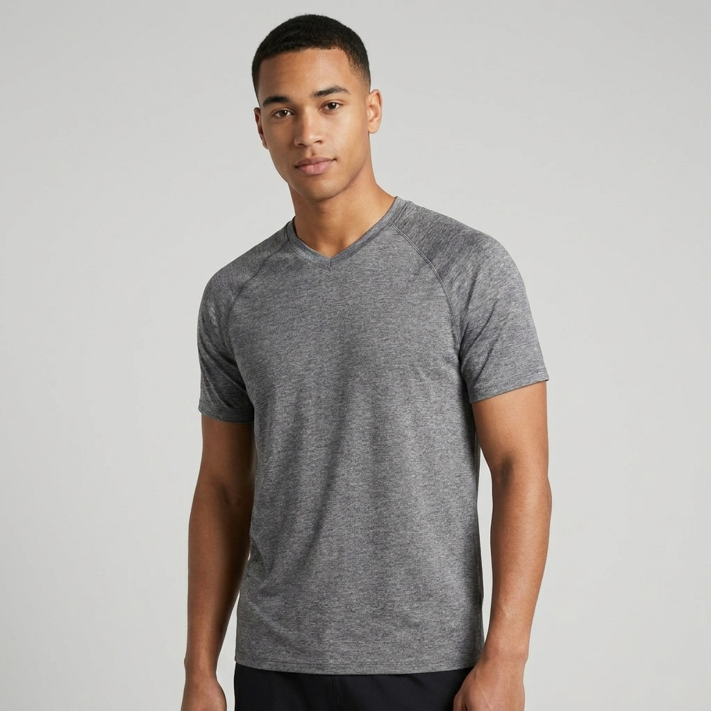 Z by Zella Men's V-neck Swing Performance Tee T-shirt Top in Gray Color & size S gallery