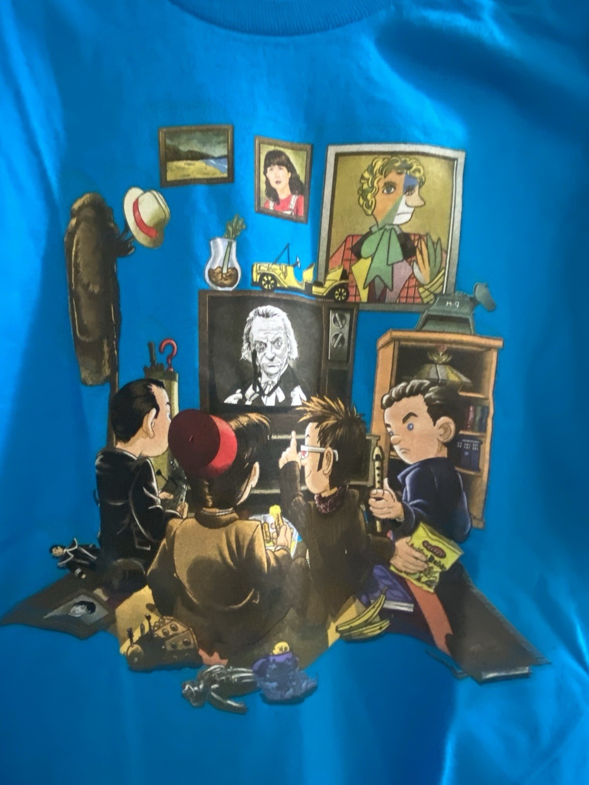 Vintage DOCTOR WHO Multi Doctor REFLECTIONS T-Shirt BRAND NEW! Size L Blue gallery