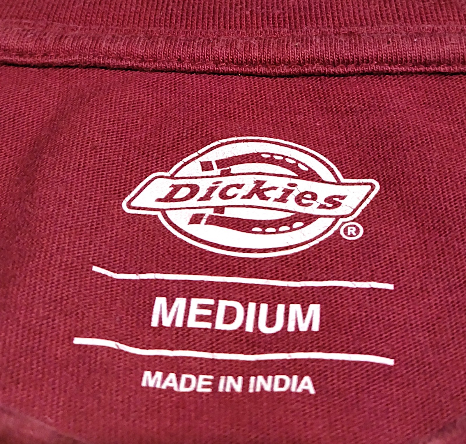 Dickies T-Shirt M Red Burgundy Classic Horseshoe Graphic Logo Cotton Tee Mens gallery