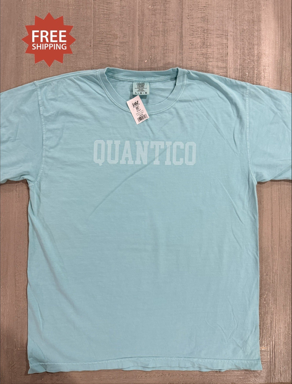 “Quantico” VA Light Blue T-Shirt FBI DEA  USMC – Size L / Large – New with Tags