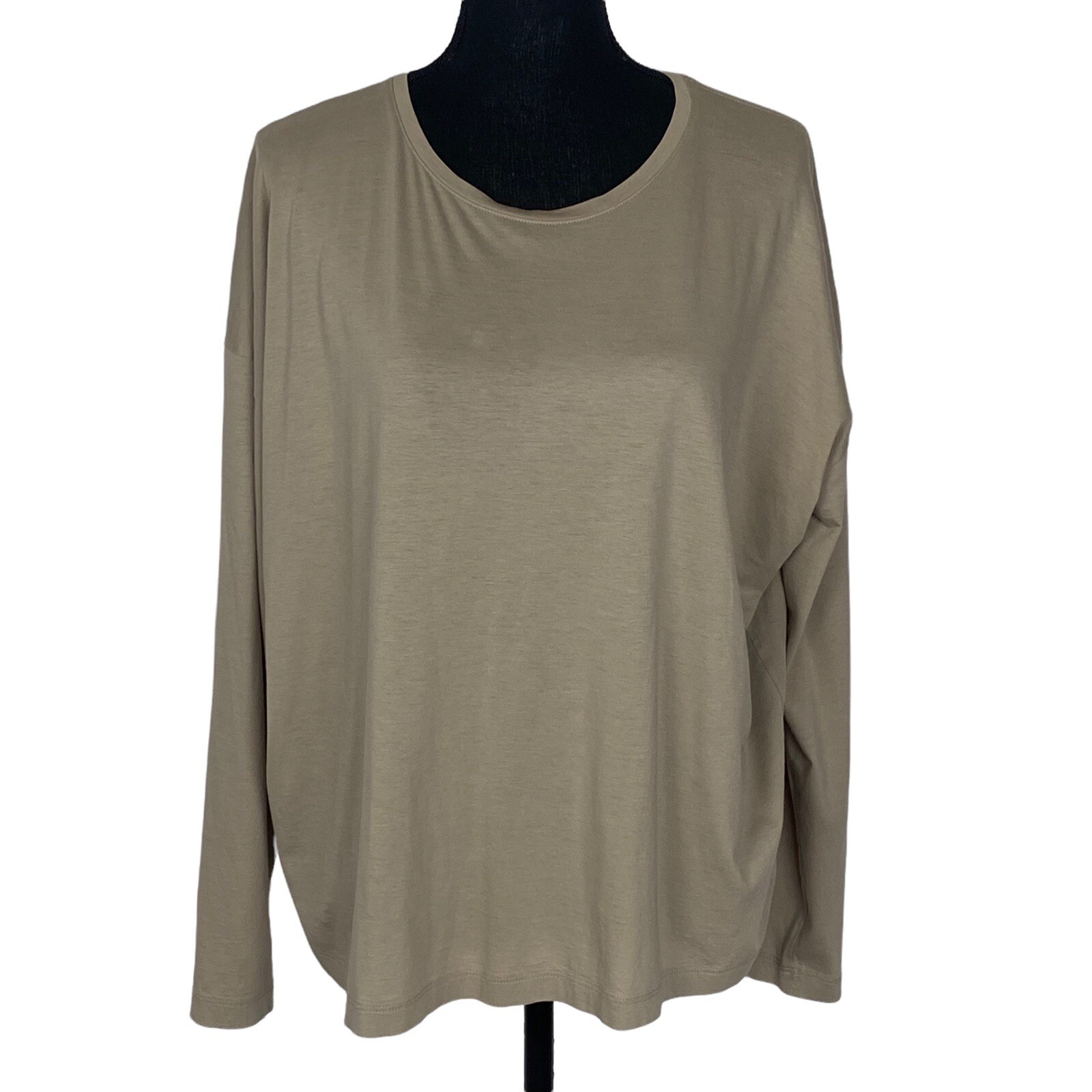 VINCE Men Crew Neck Long Drop Sleeves Tee Shirt Sz L Tan Everyday Casual 60-9 gallery