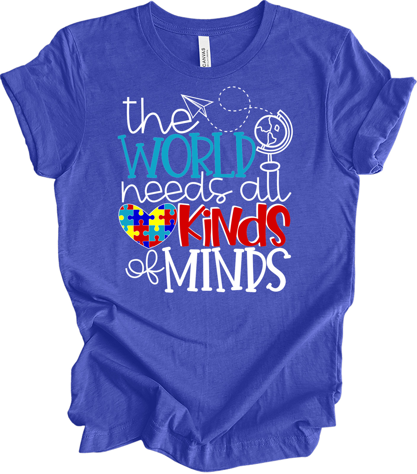 The World Needs All Kinds of Minds Autism Awareness Tee gallery