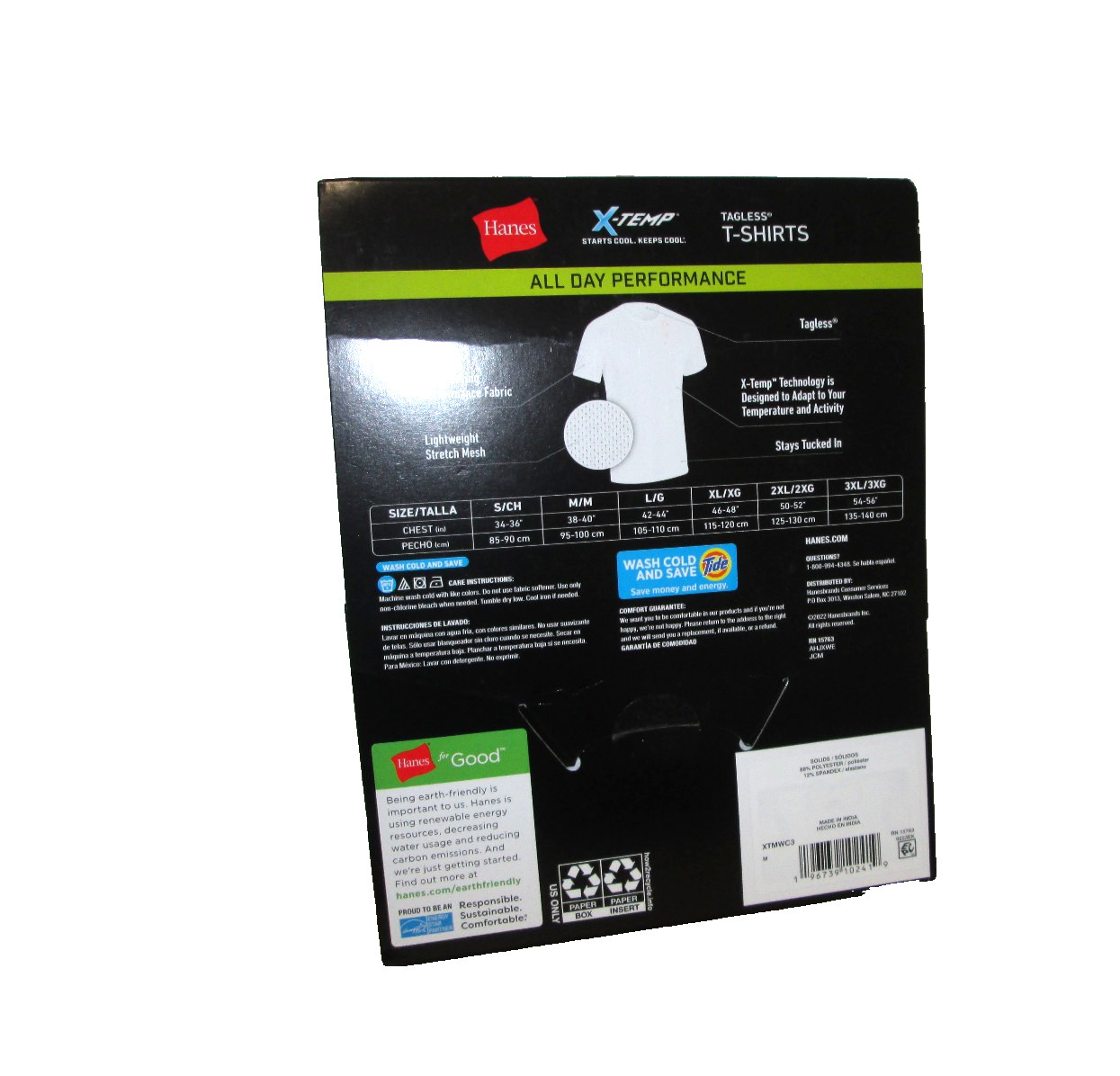 New Hanes Men's 3 Pack X-Temp Breathable Mesh Tagless White T-Shirts M 38-40 gallery