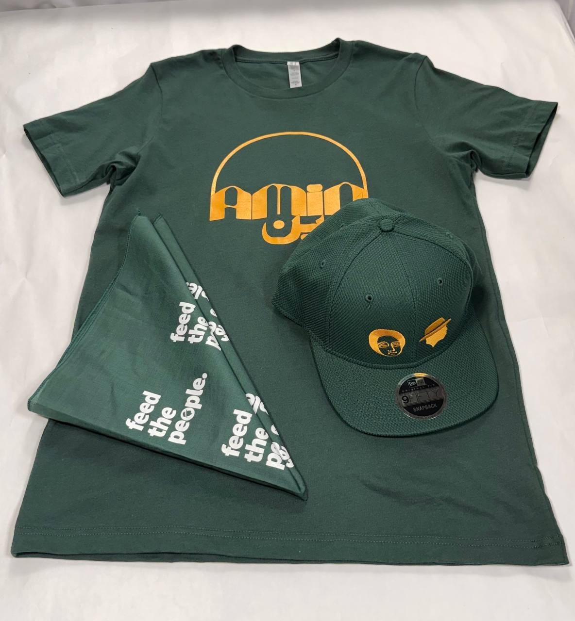 Amine Feed The People Seattle Merch Lot Green Shirt New Era Snapback Hat Banda gallery