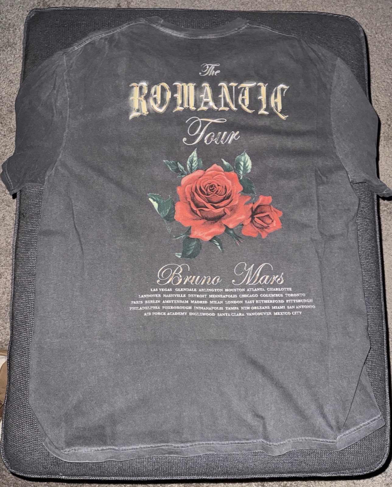 Bruno Mars Romantic Tour OFFICIAL 2026 XL Extra Large Short Sleeve T-Shirt Grey gallery