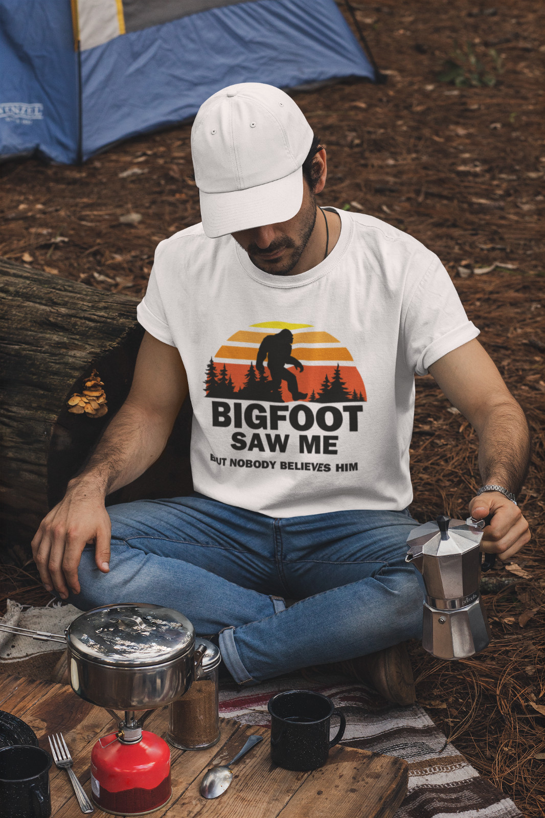 Bigfoot Saw Me But Nobody Believes Him T-Shirt Camping Shirts Sasquatch Hiking gallery