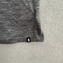 Smartwool T Shirt Medium Men’s Henley Short Sleeve Merino Wool Hemp Gray Outdoor