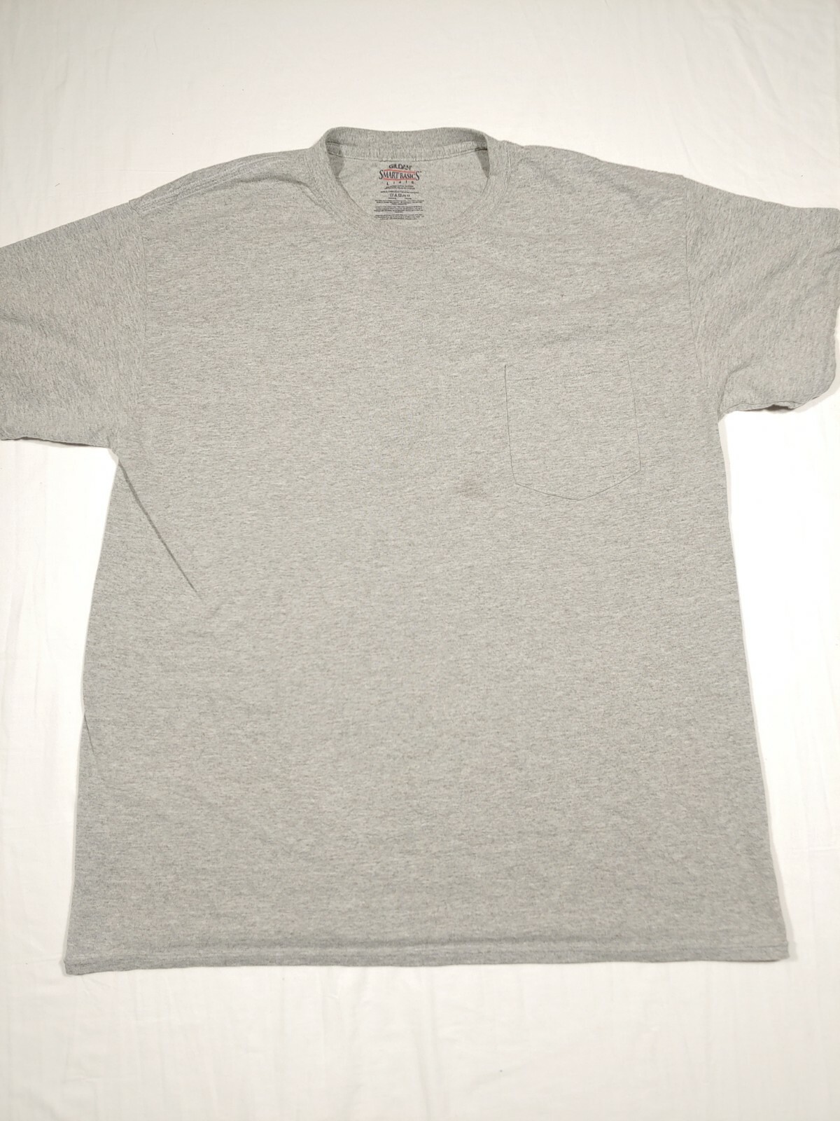 Pocket T Shirt Mens L Hether Gray Short Sleeve Smart Basics Blank Tee gallery