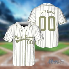 Personalized Name Team Custom Stripe Line Color Baseball Jersey For Baseball Fan