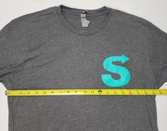 Next Level Apparel Men Charcoal Gray T-Shirt Turquoise Sherpa Size M