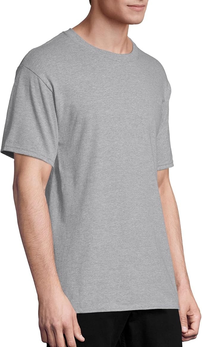 Hanes Men Crew neck T-Shirt 4-Pack ComfortSoft 100% Cotton Heavyweight Tee Plain gallery