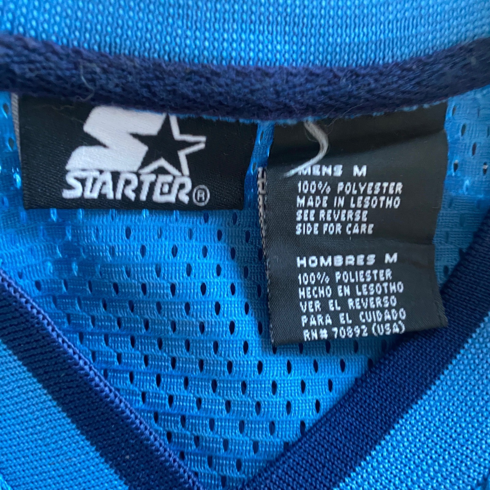 Starter Shirt Medium Vintage Mens Blue Mesh V-Neck Athletic Jersey Sportswear gallery