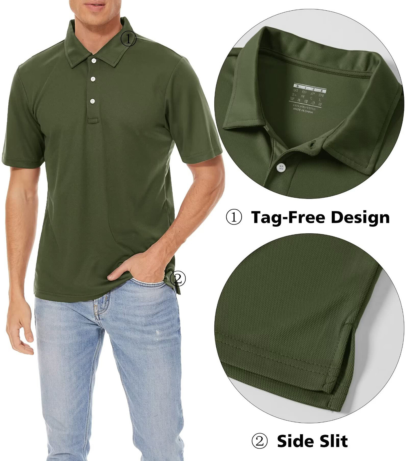 Men's Casual Polo Shirts Short Sleeve Quick Drying Outdoor Golf Causal Work Tops gallery