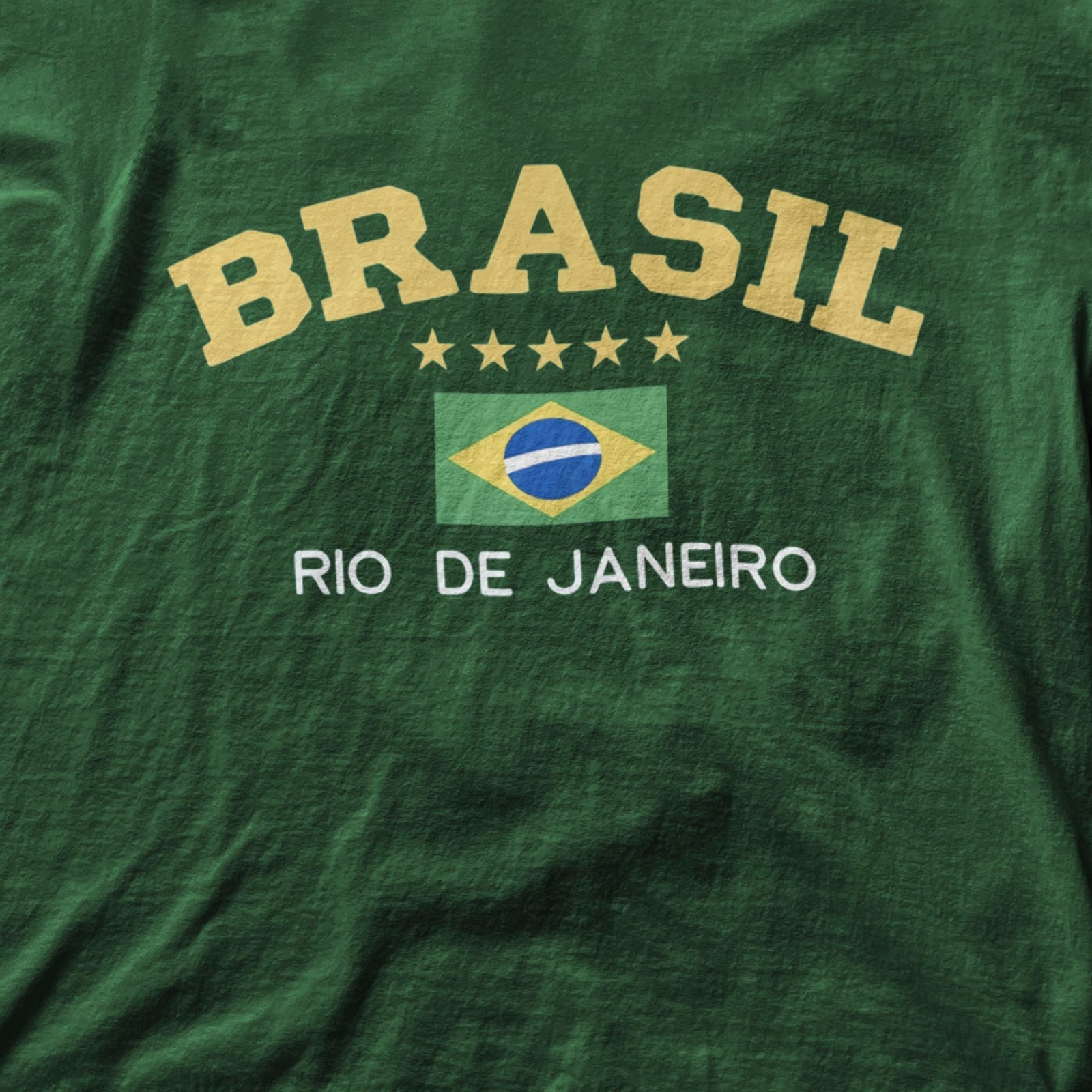 Brasil Rio Classic T Shirt, Original Brasil Forest Green Top gallery