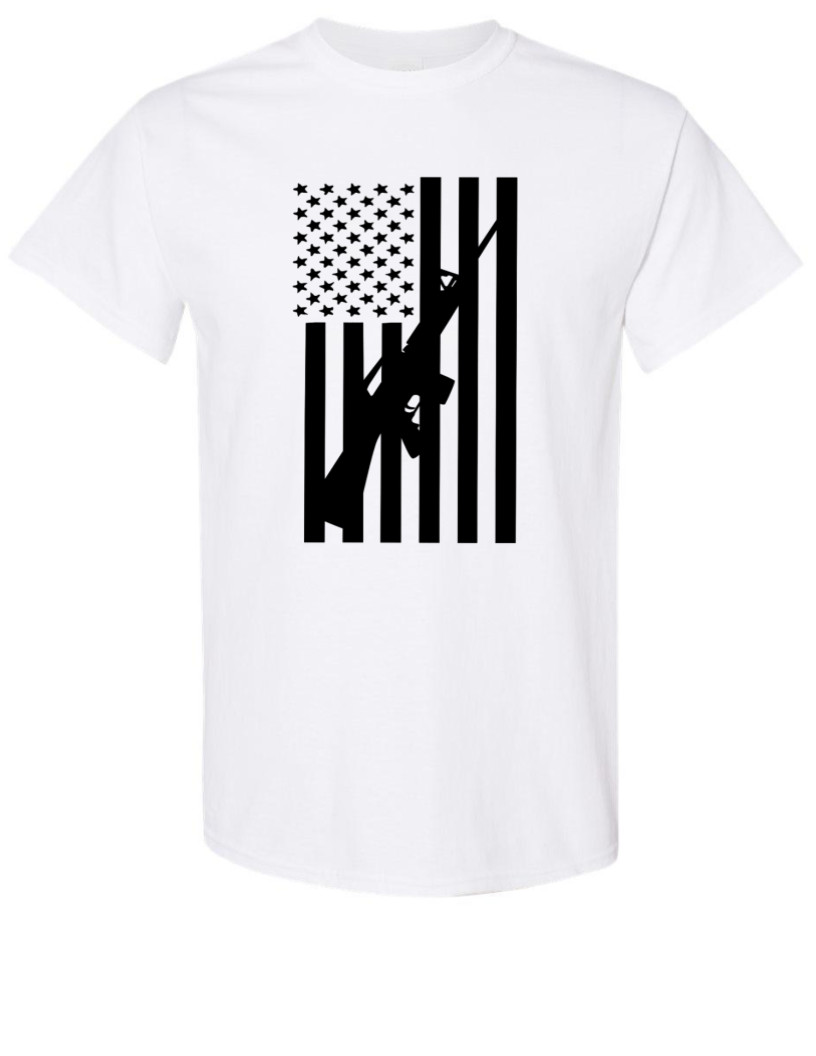 AR15 US Flag 2A Tee - Choose Your Size & Color! gallery