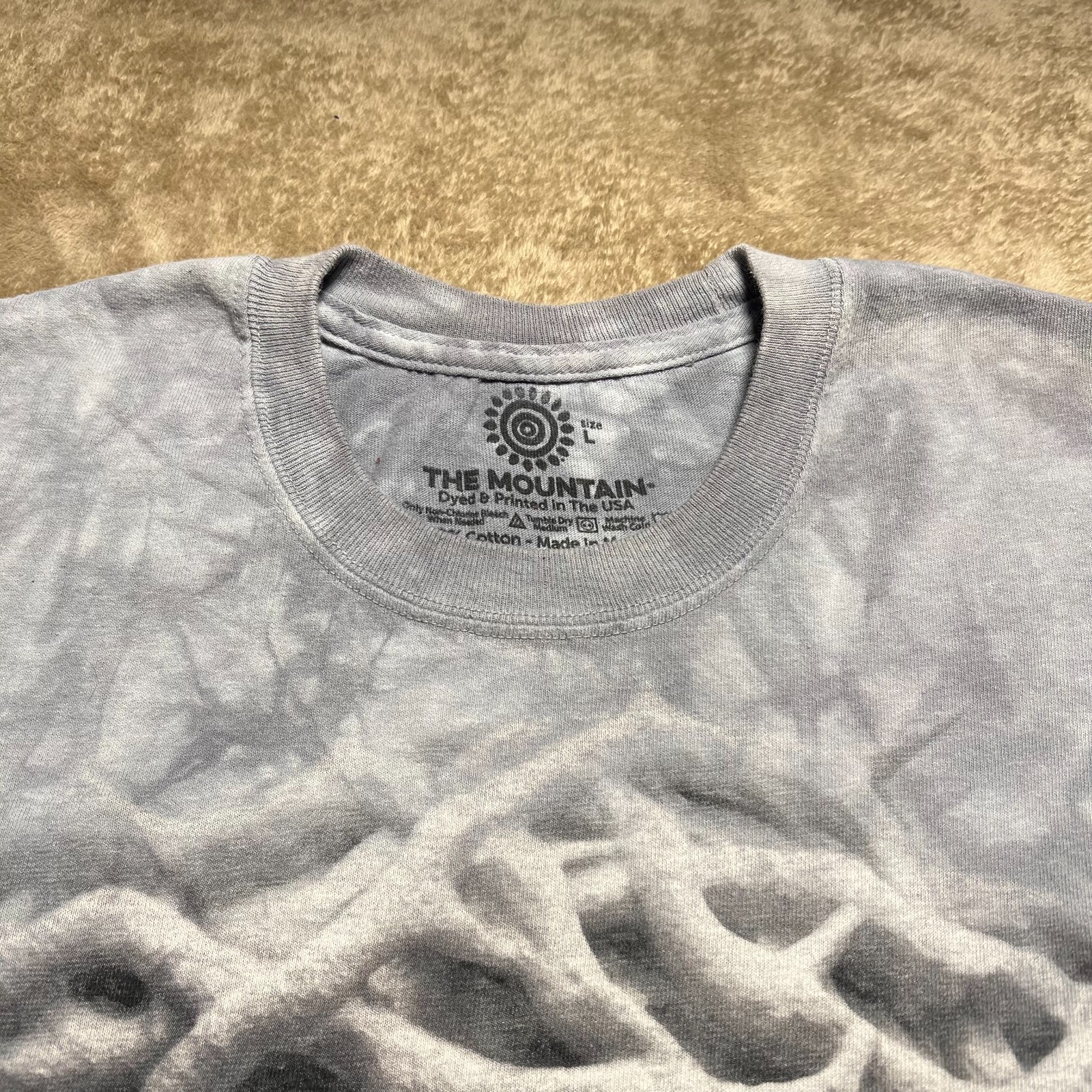 The Mountain Jesus Crown of Thorns T Shirt Mens L Gray Tie Dye Graphic Y2K Tee gallery