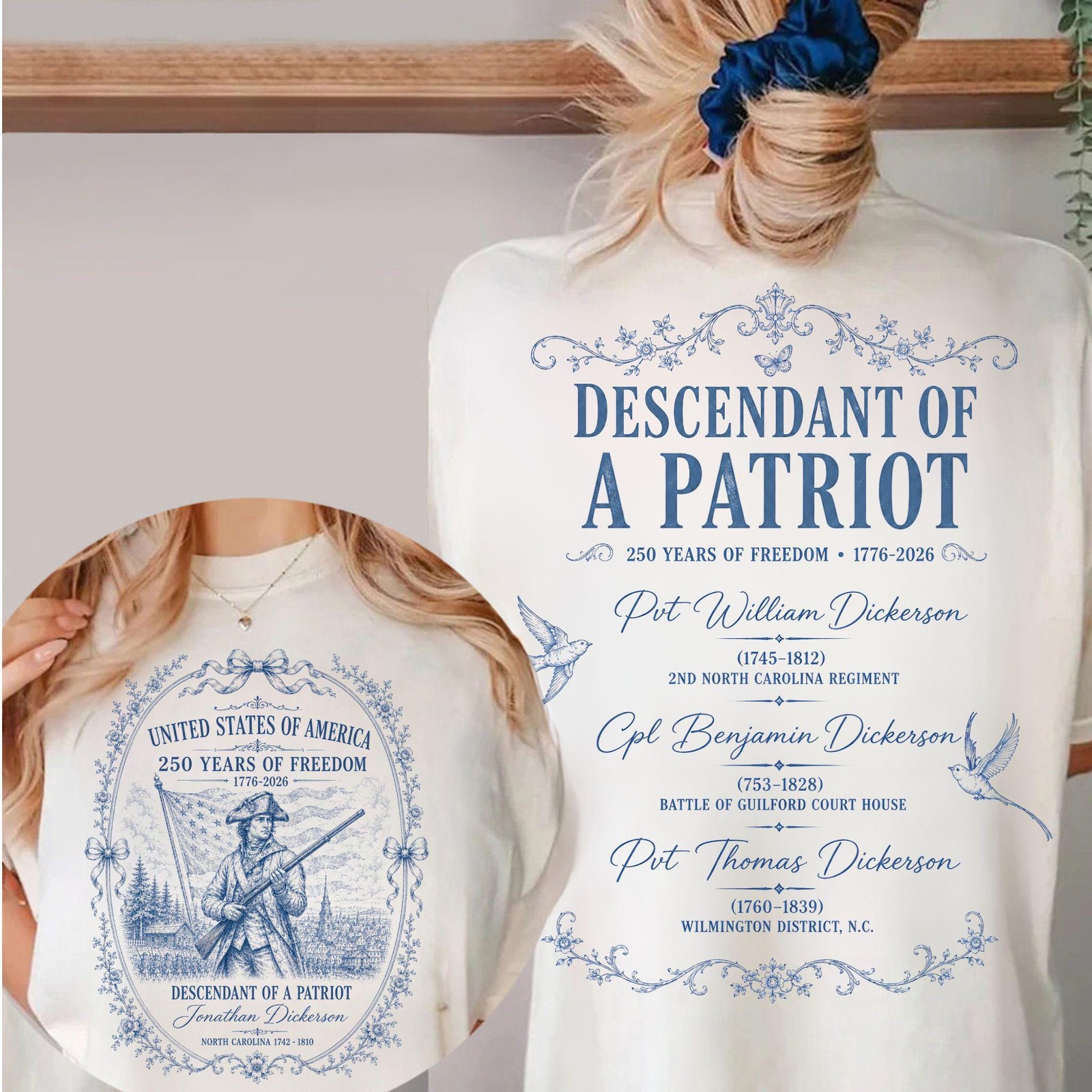 Descendant of a Patriot Shirt Custom Revolutionary War Genealogy Tee gallery