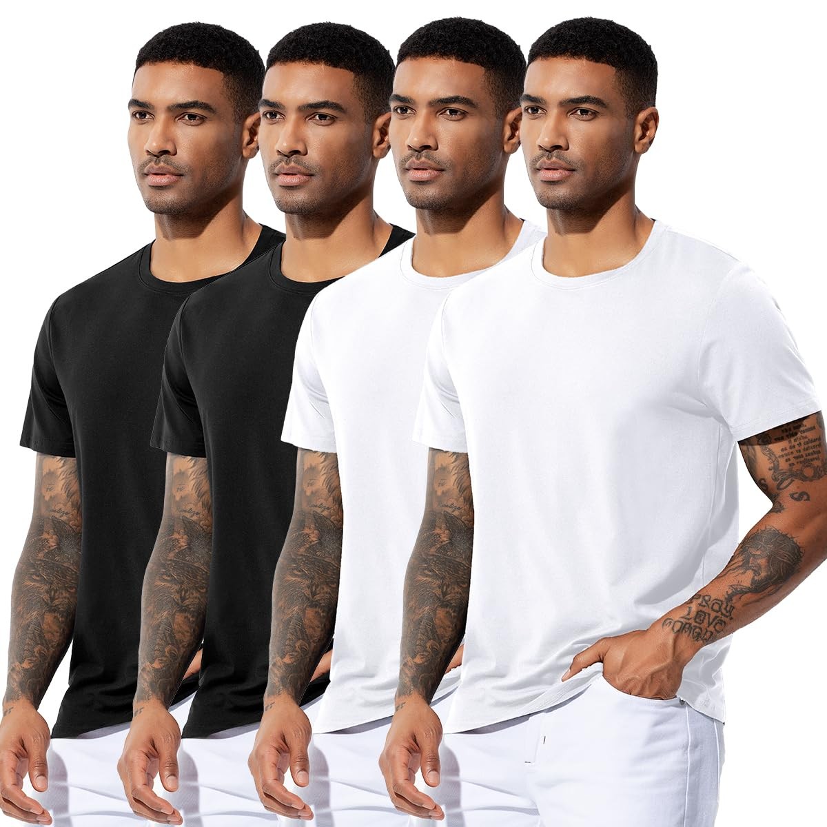 Men's Quick Dry Gym T-Shirts Multipack Workout Short Sleeve Shirts Athletic R... gallery