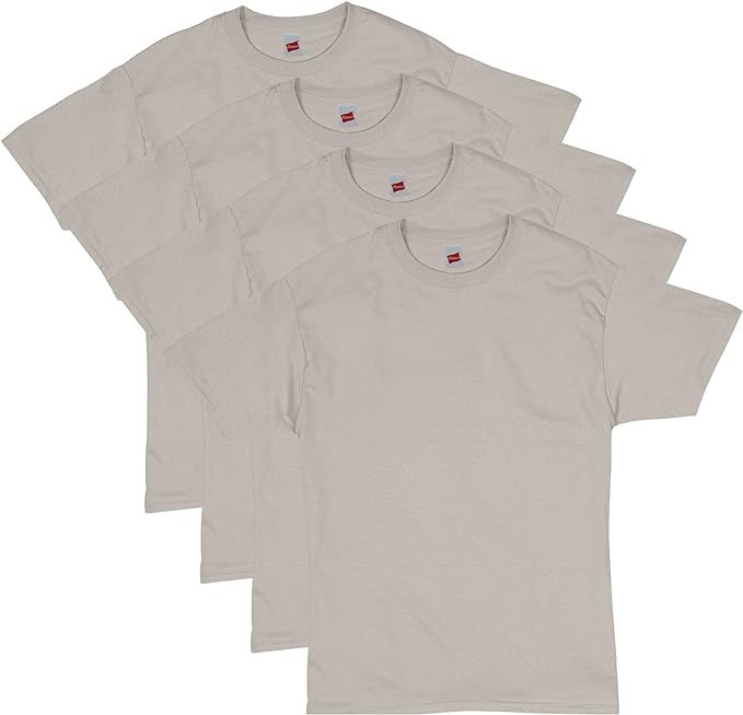 Hanes Men Crew neck T-Shirt 4-Pack ComfortSoft 100% Cotton Heavyweight Tee Plain gallery