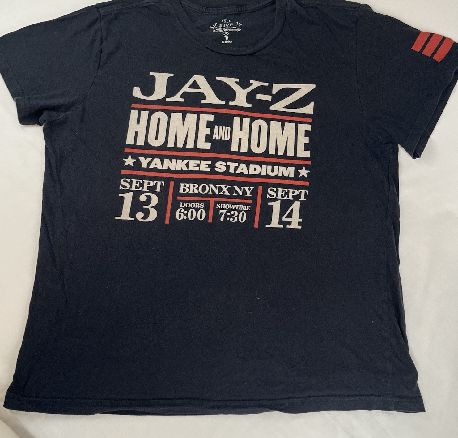 JAY-Z Home and Home Yankee Stadium Concert T-shirt 2010 Size XL 3 Red Stripes gallery