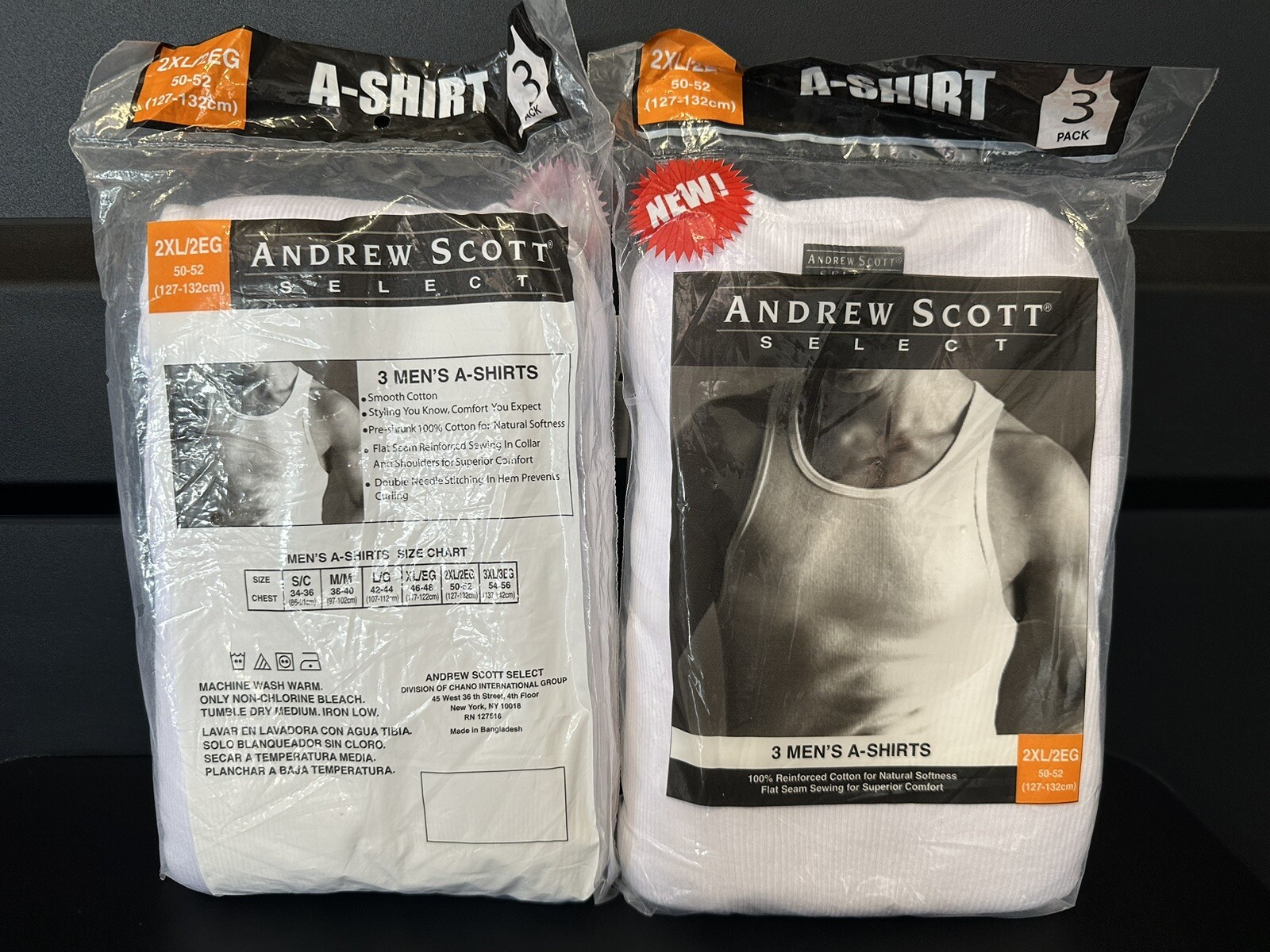 Men's Andrew Scott Select A-shirt Tank Top 3-pack ( Two Packs )w/4pair socks gallery