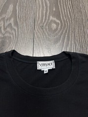 Mens Vintage Versace Intensive Logo Black Cotton Polyamide Size XL