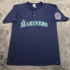 Vintage Seattle Mariners T-Shirt Men Medium Blue Augusta Sportswear Baseball MLB