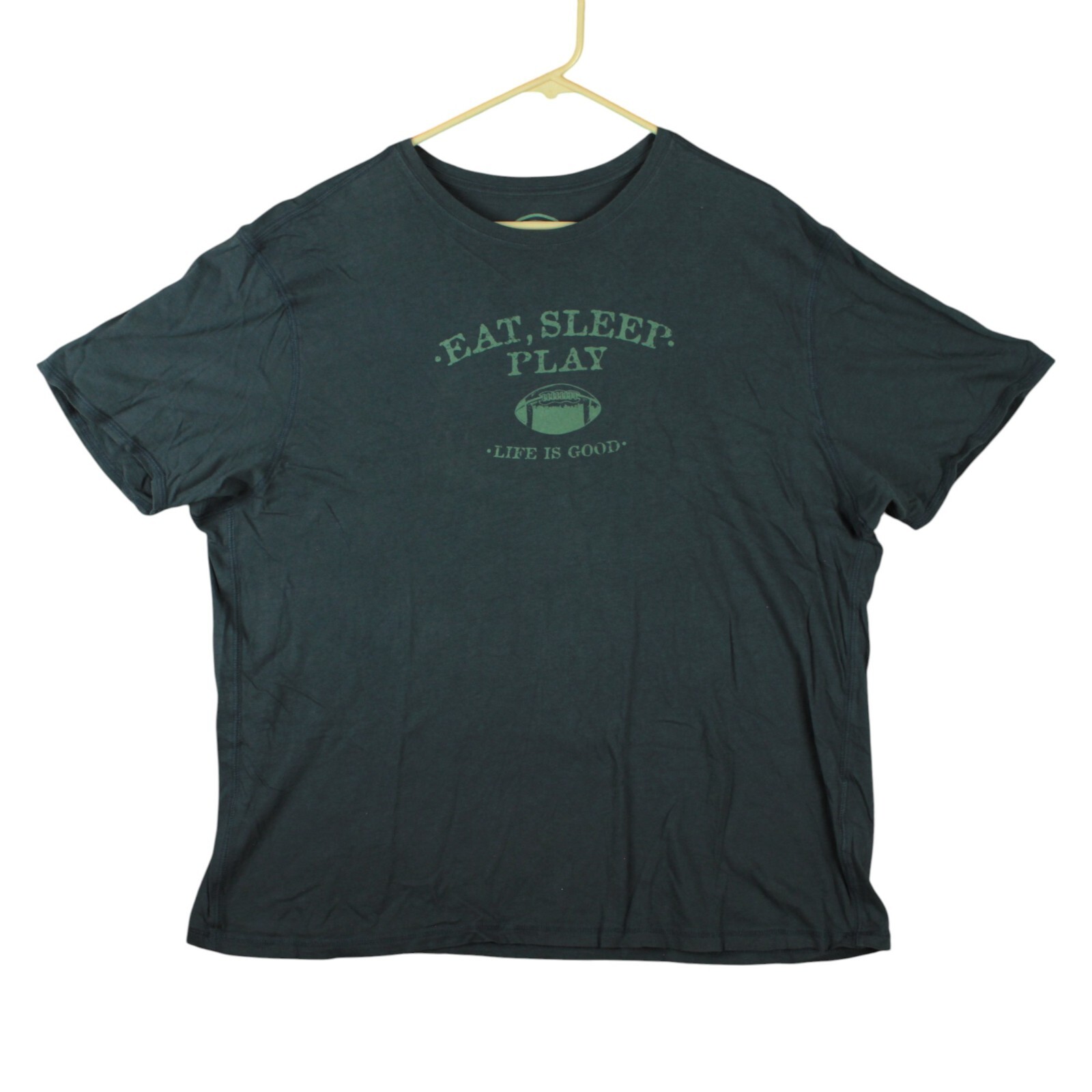 Life Is Good Sleep Semi-Fitted Tee Shirt Mens XL Tear EAT, SLEEP, PLAY FOOTBALL gallery
