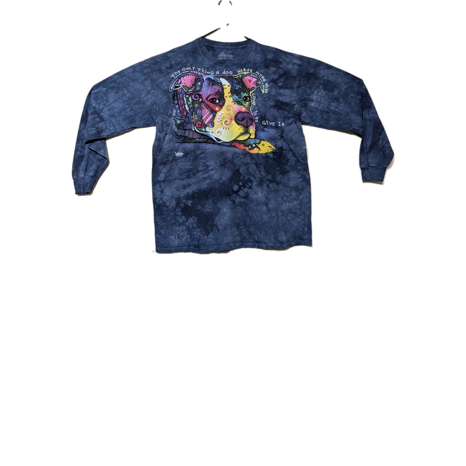 The Mountain Mens T-shirt Blue "Give Love" Pitbull Retired Logo 2XL #5728 gallery