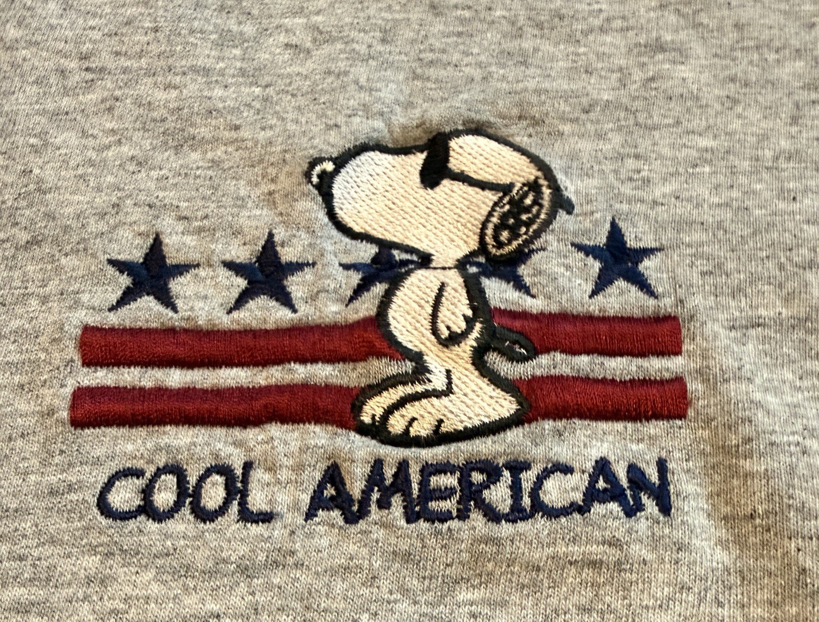 VTG Peanuts Collection “Cool American” Joe Cool Embroidered L Shirt Americana gallery