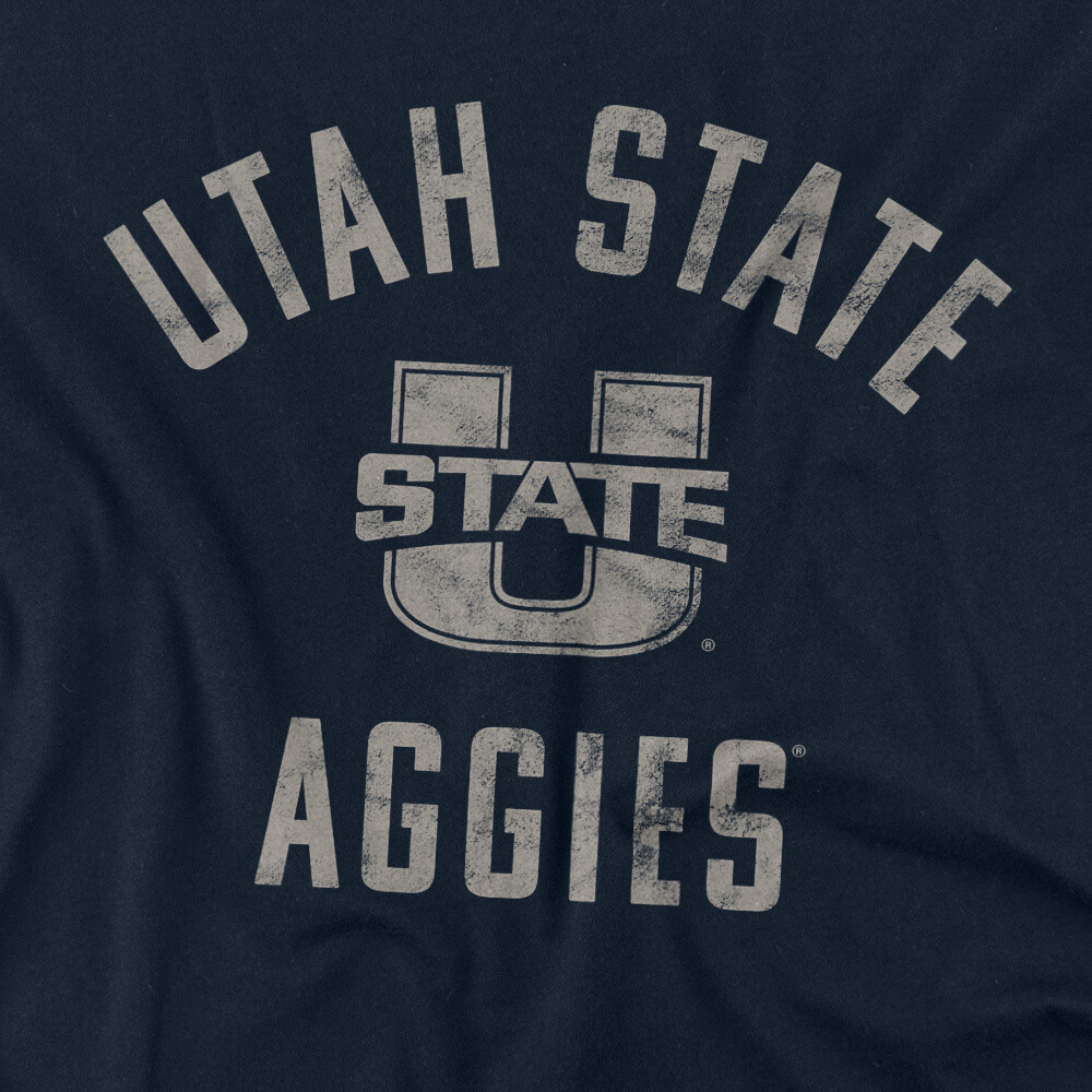 Utah State University Adult T-Shirt One Color Logo, Navy, S-5XL gallery