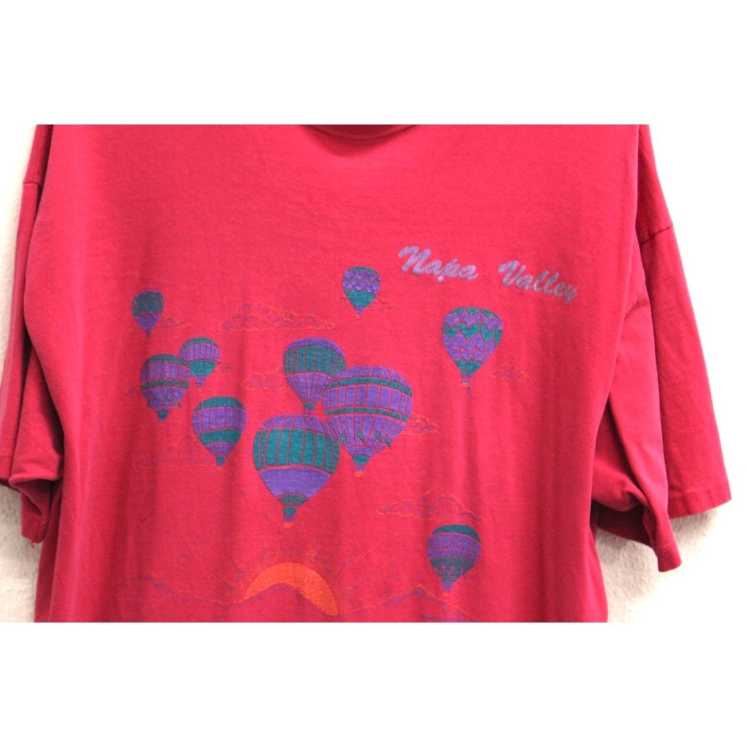 Vintage Napa Valley California Hot Air Balloons T Shirt XL gallery