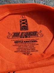 NEW!! 20th Anniversary Ripple Junction Bleach Anime Ichigo Shirt Mens L Orange