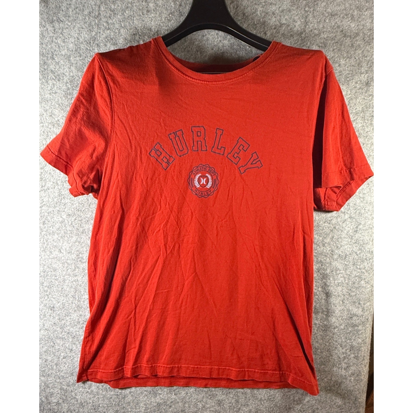 Hurley Mens Red Athletic Dept Graphic T-Shirt Large Short Sleeve Crew Neck gallery
