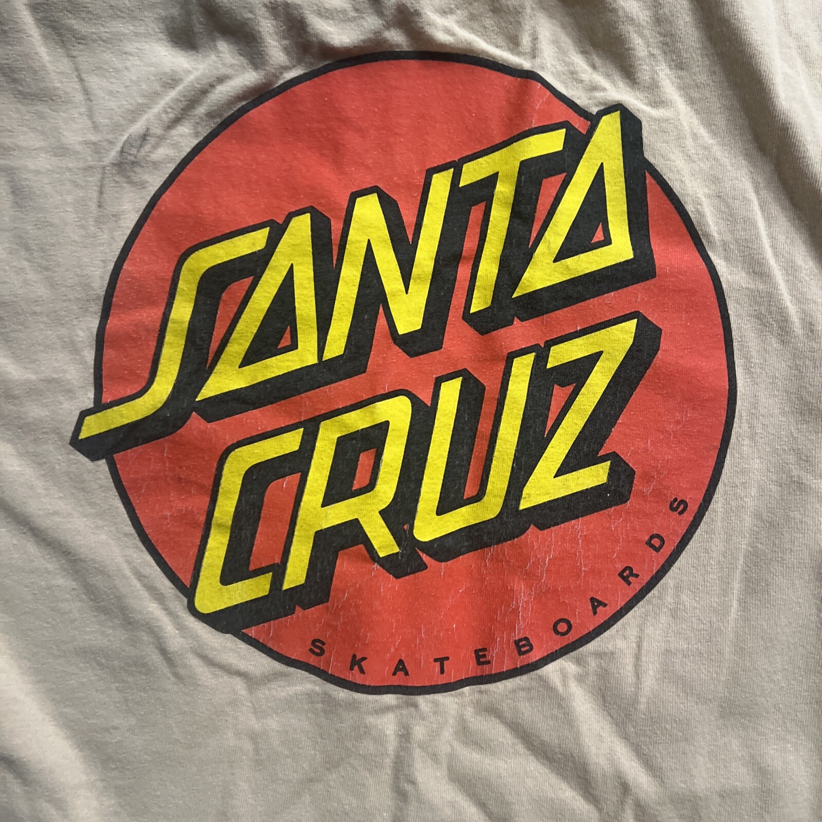 Original Santa Cruz Skateboards T-Shirt Men's Size Medium Cream gallery