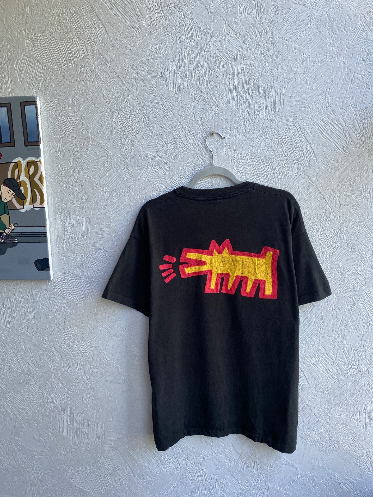 Vintage Keith Haring Barking Dog Radiant Baby Pop Shop Art Tee Shirt XL gallery